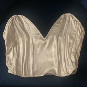ZARA Satin White/cream Bustier/Corset Size Small